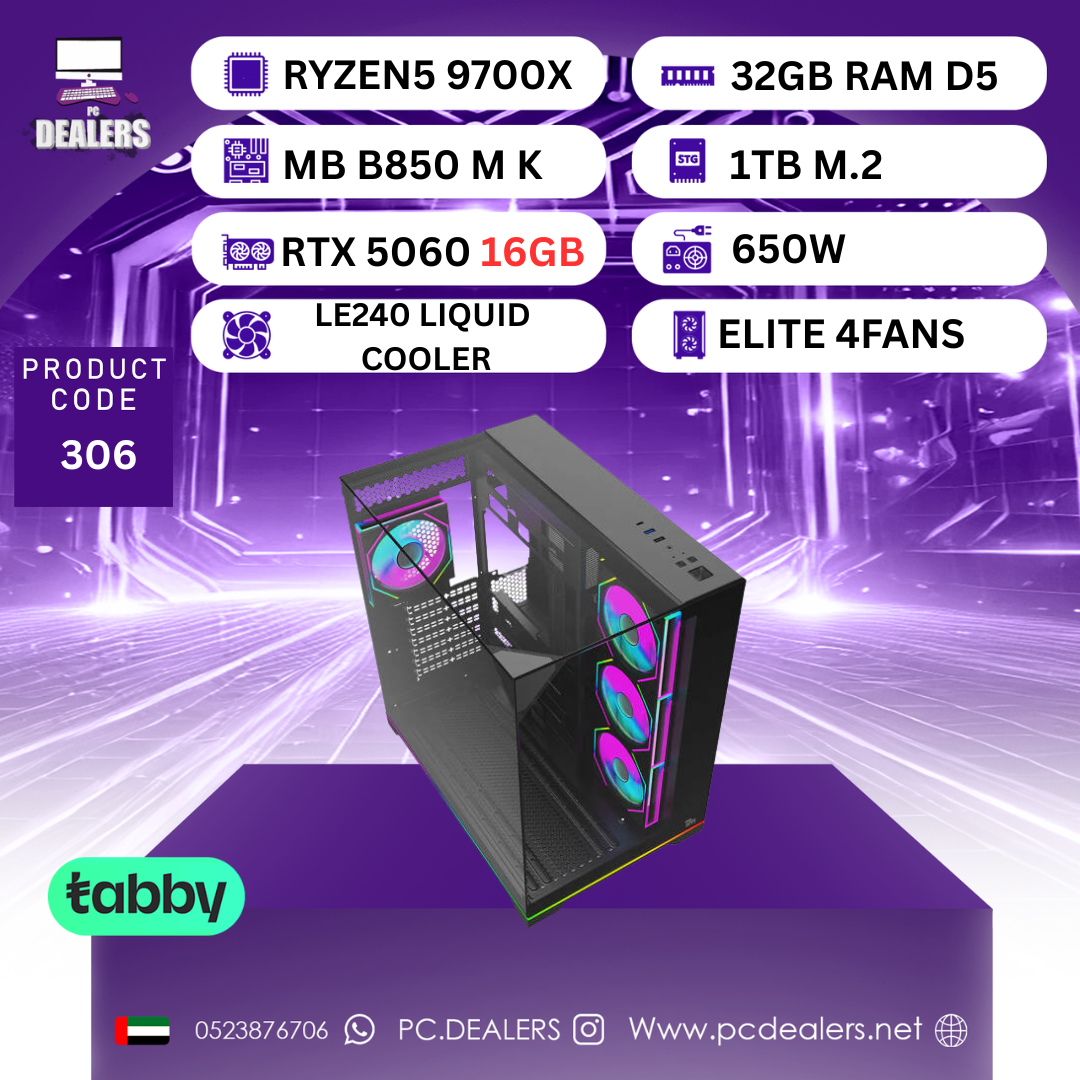 RYZEN7 9700x & RTX 5060ti 16GB | Gaming PC 306