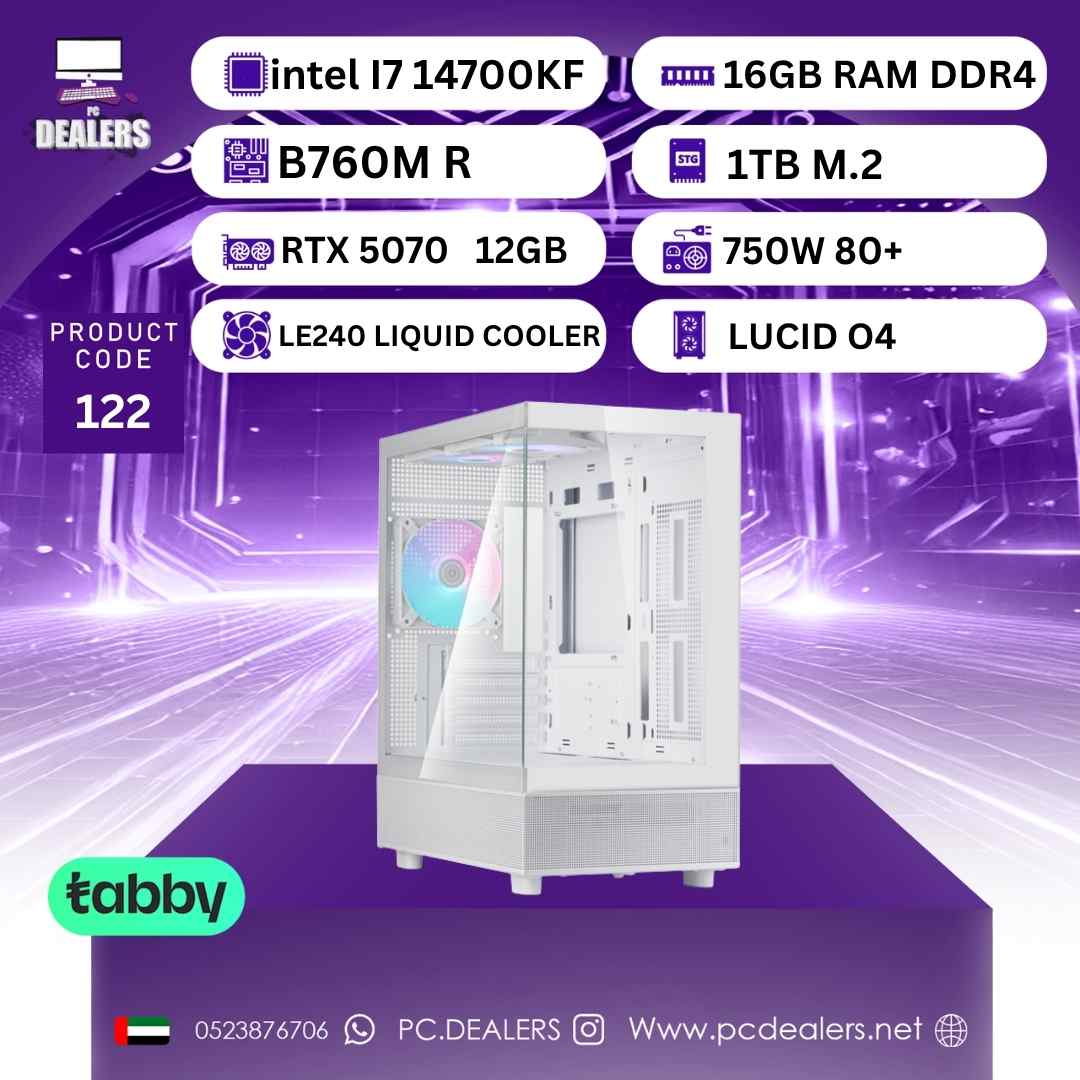 FULL WHITE Intel i7-14700KF & RTX 5070 | Gaming PC 122