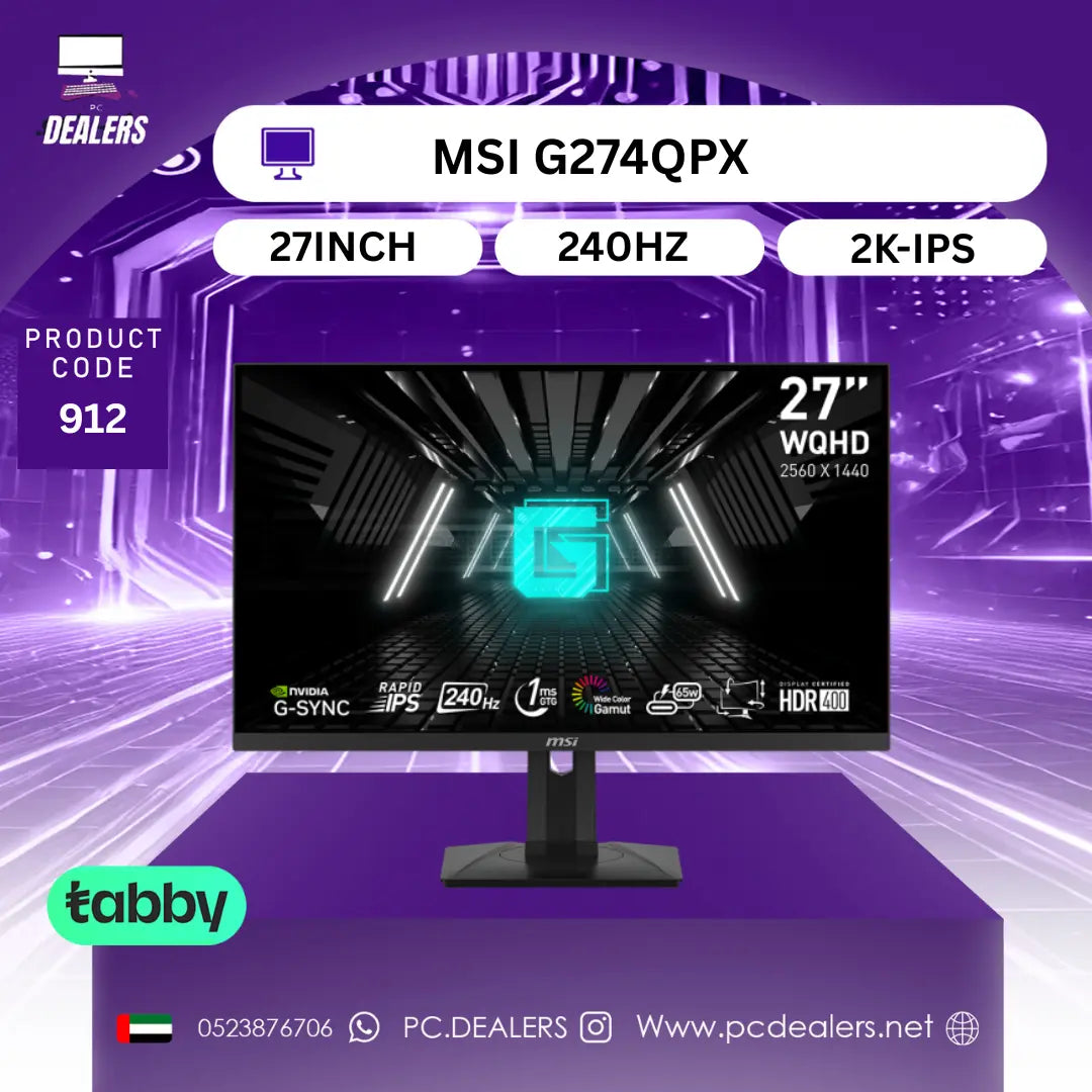MSI MONITOR G274QPX 240hz,1ms,Rapid IPS, 2560 x 1400 (WQHD)