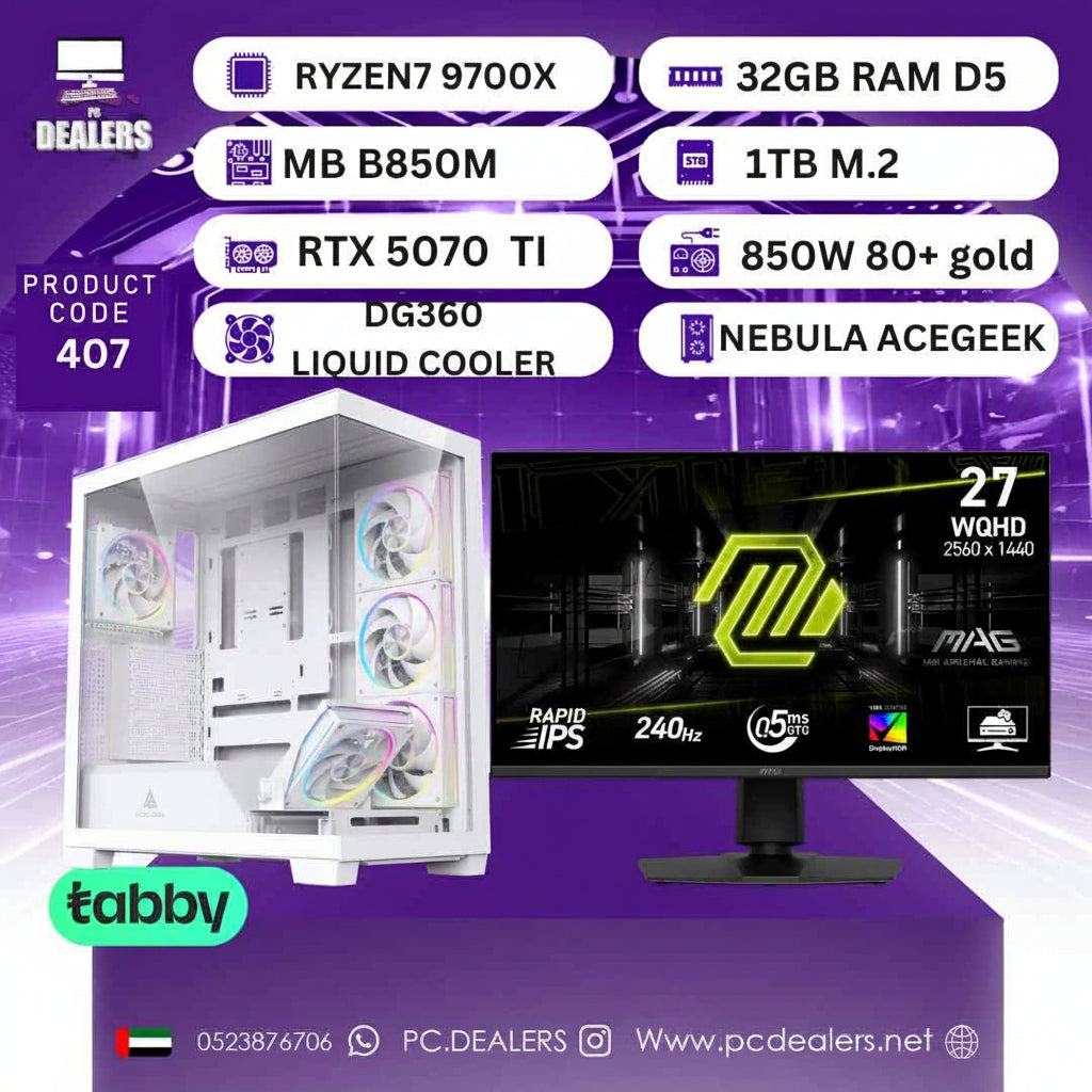 RYZEN 7 9700X & RTX5070 TI & 2K 300HZ Monitor|Full setup 407