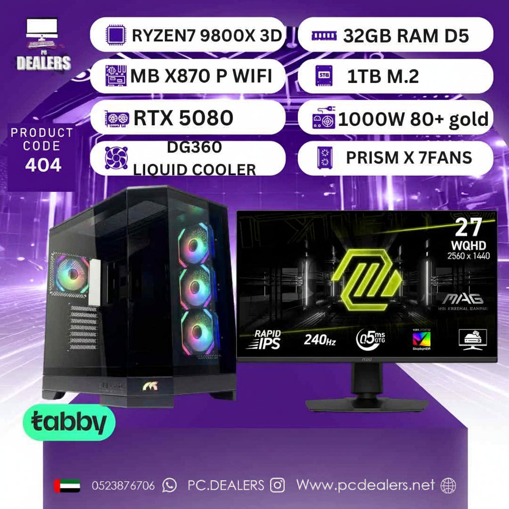 RYZEN 7 9800X 3D & RTX5080 & 2K 240hz Monitor|Full setup 404