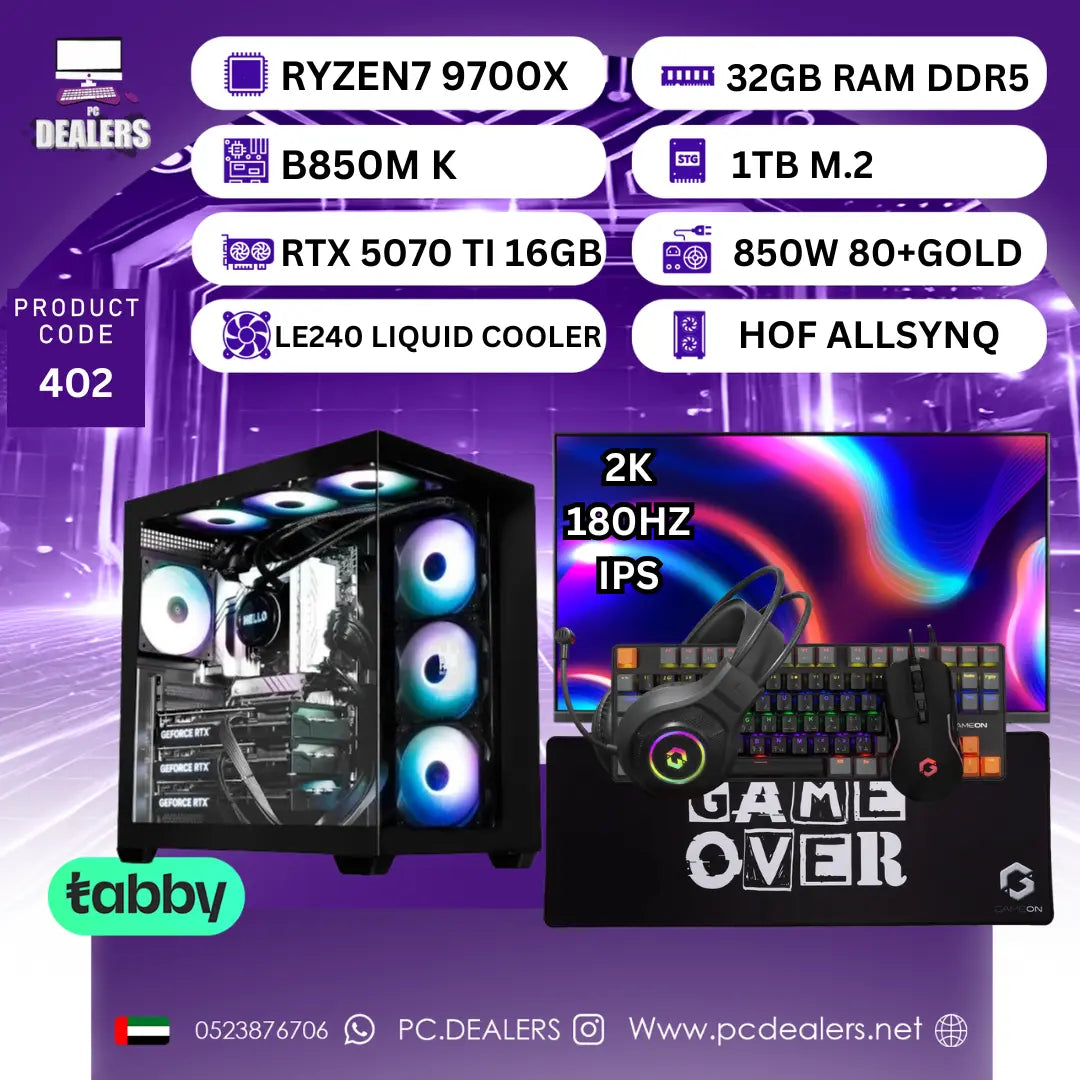 RYZEN 7 9700X & RTX5070 TI & 2K 180HZ Monitor|Full setup 402