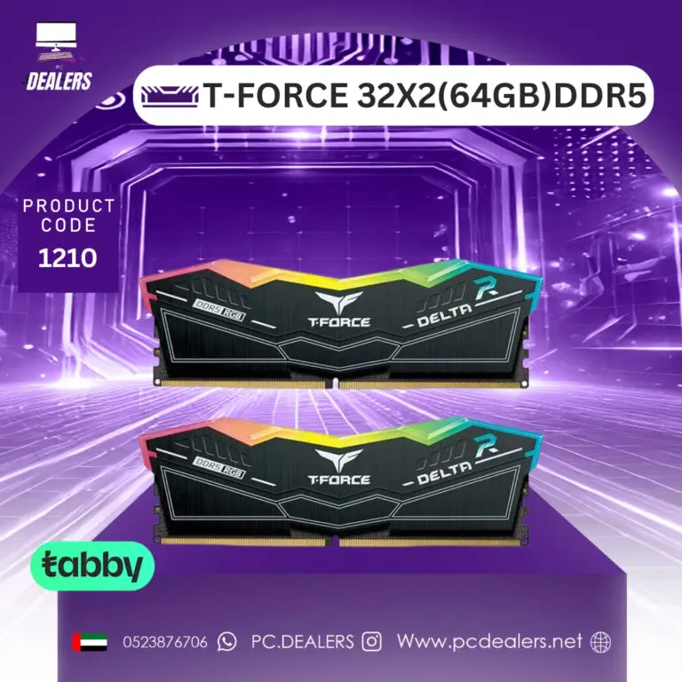 TEAMGROUP T-Force Delta RGB DDR5 Ram 64GB (2x32GB) 6000MHz