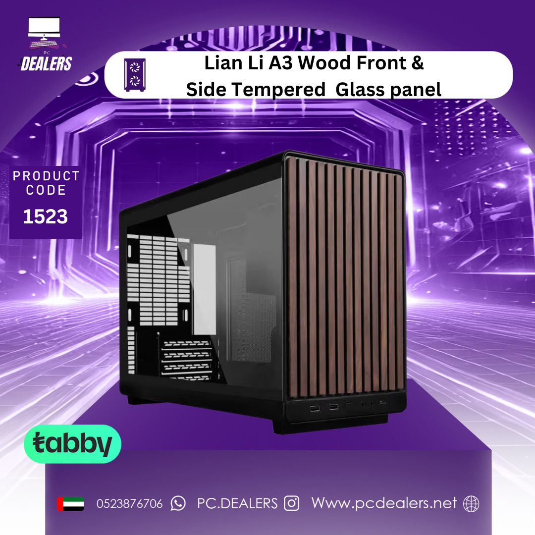 Lian Li A3 Micro Form Factor Chassis – Wood Front & Side Tempered Glass Panel