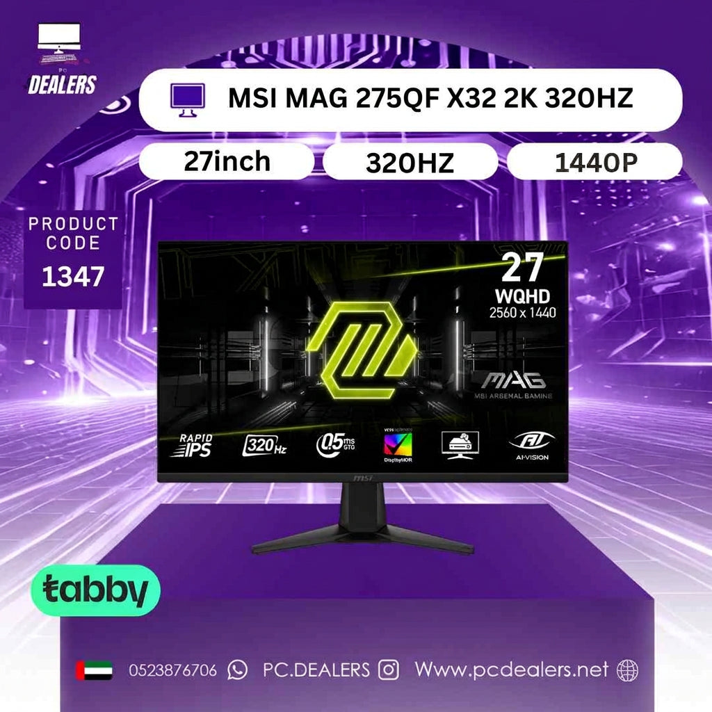 MSI MAG 275QF X32 2K 320HZ GAMING MONITOR