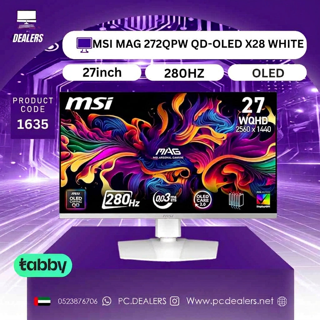 MSI MAG 272QPW QD-OLED X28 WHITE GAMING MONITOR
