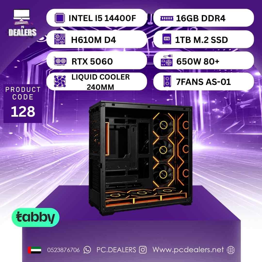 7FANS PC Intel i5 14400F & RTX 5060 | Gaming PC 128