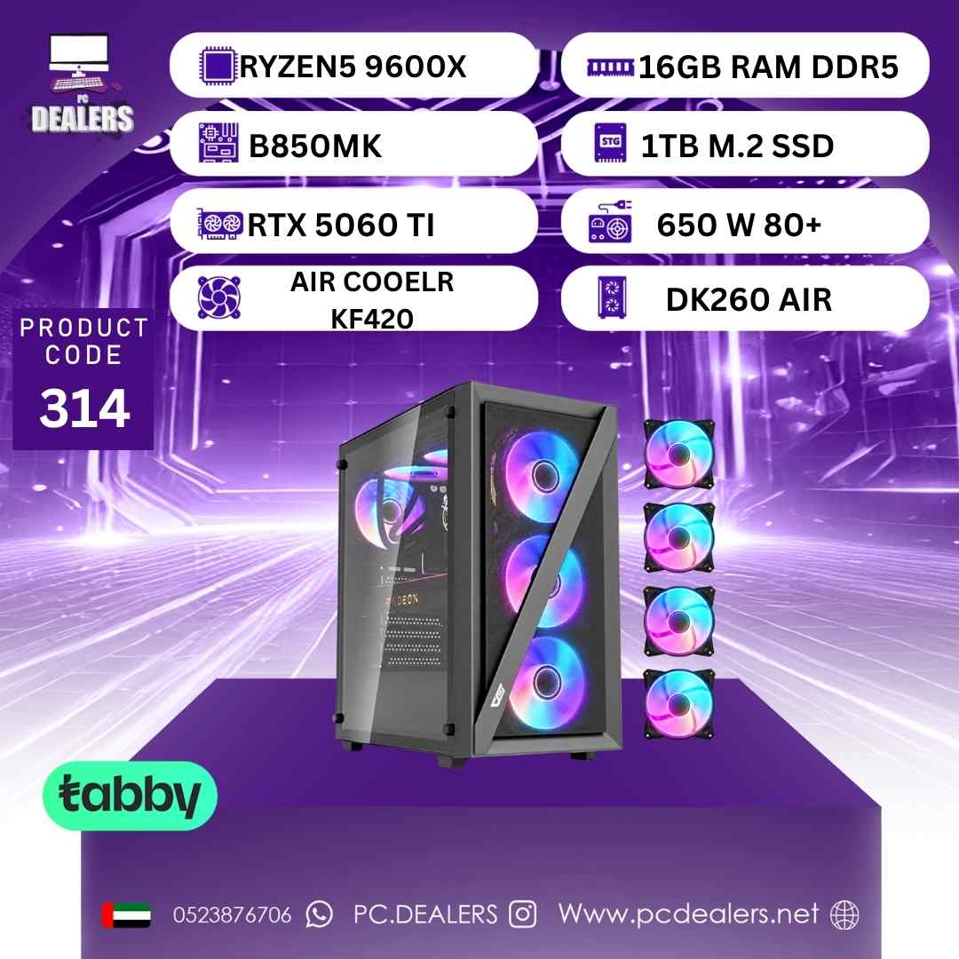 RYZEN5 9600X & RTX 5060 TI 8GB | Gaming PC 314