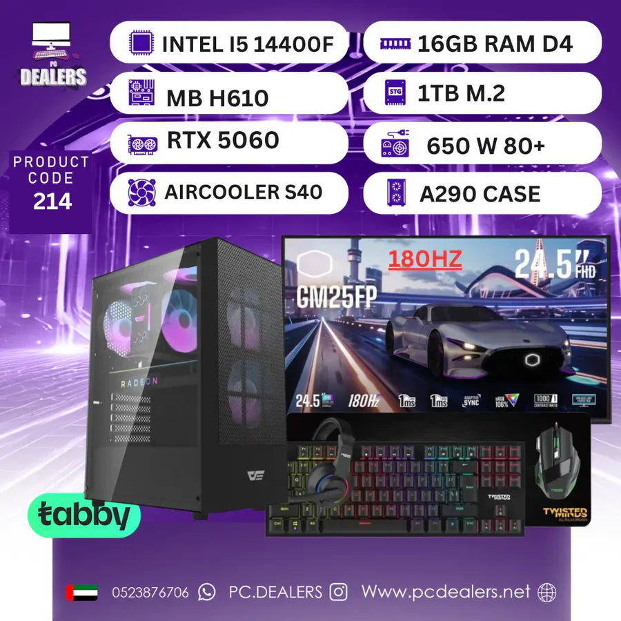 Intel i5 14400F  & RTX5060 & 180hz Monitor|Full setup 214