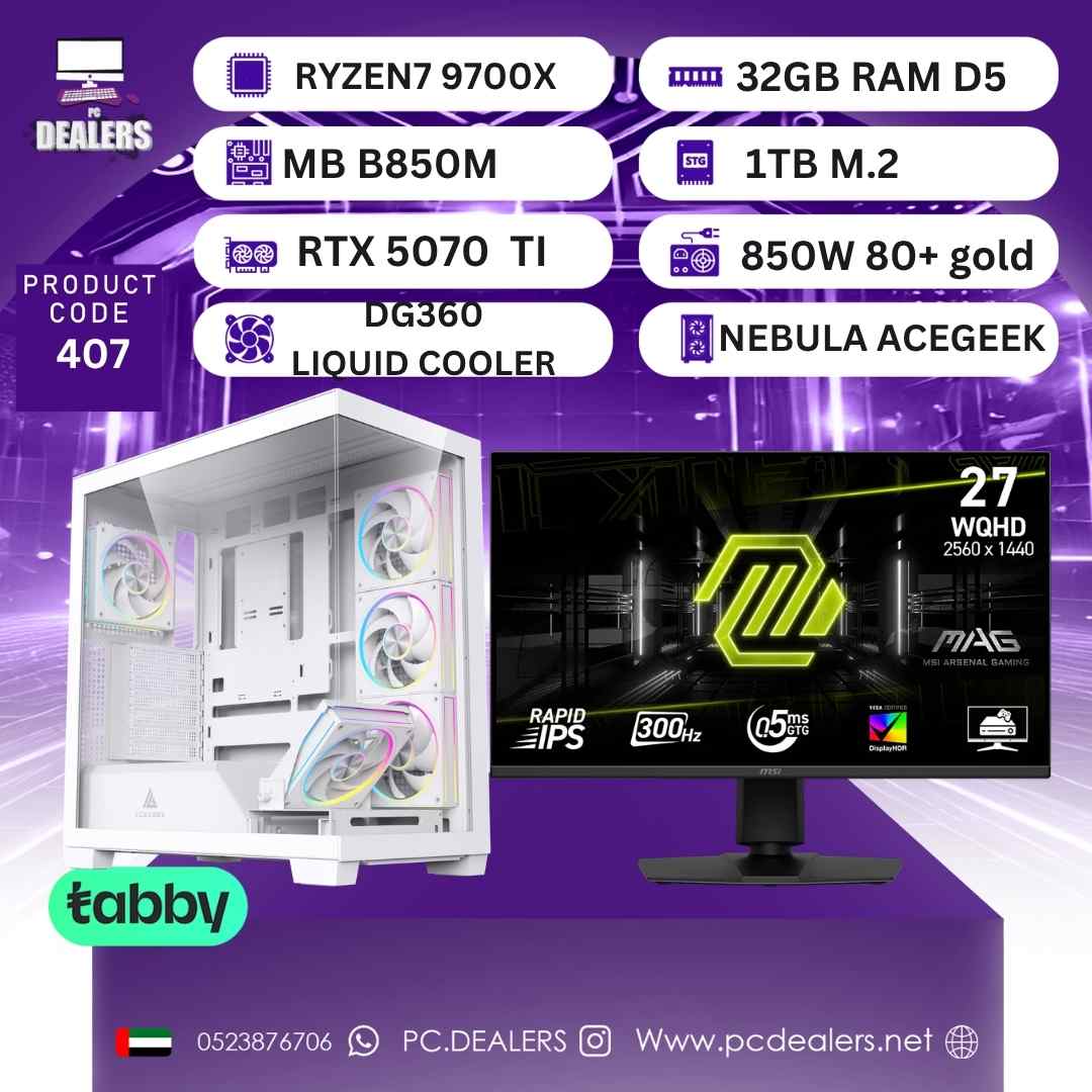 RYZEN 7 9700X & RTX5070 TI  & 2K 300HZ Monitor|Full setup 407