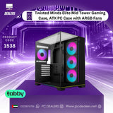Twisted Minds Elite Mid Tower Gaming Case, ATX PC Case with ARGB Fans