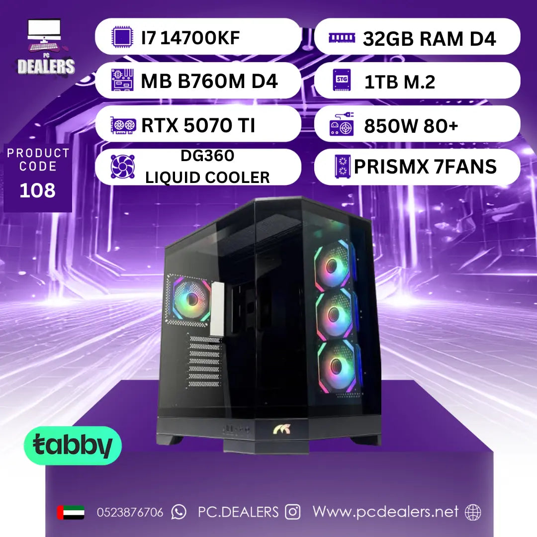 Intel i7-14700kF & RTX 5070ti | Gaming PC 108