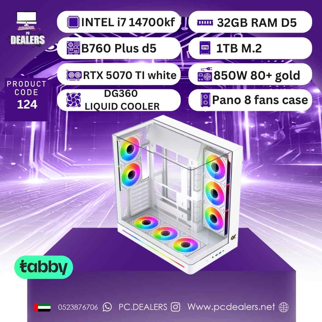 FULL WHITE Intel i7-14700kf & RTX 5070 TI 16GB | Gaming PC 124