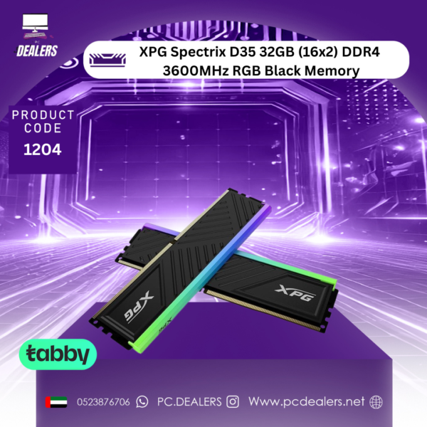 XPG Spectrix D35 32GB (16x2) DDR4  3600MHz RGB BLACK| 1204